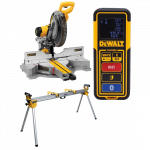 DWS780XPS DeWALT 305 mm slankus skersinis pjūklas + DE7023 stalas + DW099S atstumų matuoklis