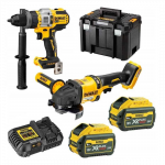 DCK2016T2T DeWALT 18V įrankių rinkinys (DCD999 + DCG418) (2x6.0 Ah)