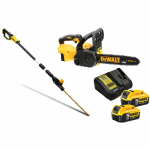 DCMPH566N DeWALT 18V 550 mm gyvatvorių žirklės + DCM565P2 18V grandininis pjūklas