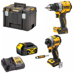 DCD800N DeWALT 18V suktuvas-gręžtuvas + DCF850N DeWALT 18V itin kompakti&scaron;kas smūginis suktuvas (1x4.0 Ah)