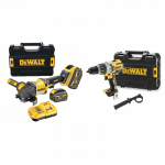 DCG418T2 DeWALT FLEXVOLT 54V kampinis &scaron;lifuoklis + DCD996NT 18V suktuvas &ndash; smūginis gręžtuvas