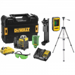 DCE0811D1G DeWALT lazerinis nivelyras + DE0892G lazerio detektorius + 1-77-201 Stanley stovas