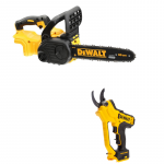 DCMPP568N DeWALT 18V akumuliatorinis sekatorius + DCM565N 18V grandininis pjūklas