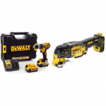 DCD796P2 DeWALT 18V suktuvas &ndash; smūginis gręžtuvas + DCS356N 18V daugiafunkcinis įrankis