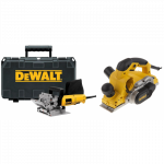 DW682K DeWALT 600W freza kai&scaron;tiniams jungikliams + D26500 1050W elektrinis oblius 82 mm
