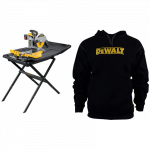 D24000S DeWALT 250 mm plytelių pjovimo staklės su stovu + DWC47-001 džemperis