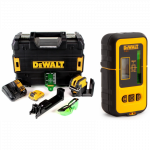 DCE0825D1G DeWALT kryžminis lazerinis nivelyras + DE0892 linijinio lazerio detektorius