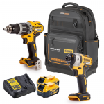 DCK266MP2GT DeWALT 18V smūginis suktuvas + suktuvas-gręžtuvas su įrankių kuprine (2x5.0 Ah)