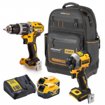 DCK296MP2GT DeWALT 18V smūginis suktuvas + suktuvas-gręžtuvas su įrankių kuprine (2x5.0 Ah)