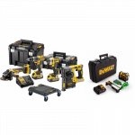 DCK422P3T DeWALT 18V combo rinkinys (3x5.0 Ah) + DCE089D1G kryžminių linijų lazeris + DOVANA!