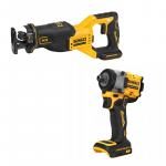DCF922N DeWALT 18V smūginis 1/2" veržliasukis + DCS382N DeWALT 18V tiesinis pjūklas