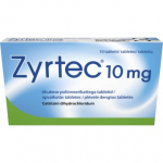 Zyrtec 10&nbsp;mg, plėvele dengtos tabletės, N10