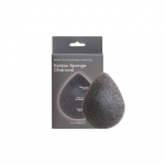 PURABLE kempinėlė su anglimi veidui valyti KONJAC SPONGE CHARCOAL, 1 vnt.