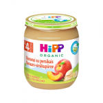 HiPP ekologi&scaron;ka bananų ir persikų tyrelė, nuo 4 mėn., LT-EKO-001, 125 g