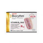BIORYTHM VITAMIN B12 MAX&nbsp; (prailginto veikimo vitaminas B12), 30 kapsulių