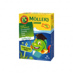 M&Ouml;LLER'S žuvų taukai JUNIOR, vaisių skonio, nuo 3 m., 45 kramtomosios tabletės