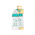 BABOO stiklinis buteliukas plačiu kakleliu, 250 ml, nuo 3 mėn., 1 vnt.