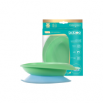 BABOO nuožulnus dubenėlis su prilimpančiu dugnu, nuo 6 mėn., žalsva spalva, 1 vnt.