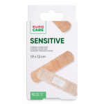 EUROCARE pleistrų rinkinys SENSITIVE, 19 x 72 mm, 10 vnt.
