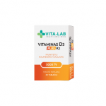 VITA-LAB, Vitaminas D3 5000 + K2 200 &micro;g PLUS, 30 tablečių