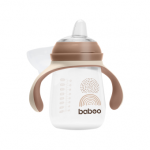 BABOO gertuvė su silikoniniu snapeliu, 260 ml, Au Naturale, 6+ mėn, 1 vnt.
