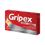 GRIPEX, 500mg/30mg/15mg, plėvele dengtos tabletės, N10