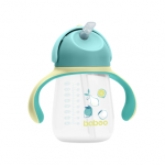 BABOO gertuvė su silikoniniu &scaron;iaudeliu, 260 ml, Lagoon Fiesta, 9+ mėn, 1 vnt.