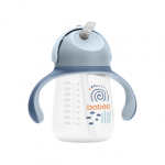 BABOO gertuvė su silikoniniu &scaron;iaudeliu, 260 ml, Blue Haze, 9+ mėn, 1 vnt.
