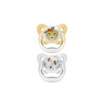 DR.BROWN'S čiulptukai PREVENT BUTTERFLY 6-18 mėn., geltoni, 2 dėžutė+dangteliai