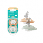 BABOO&reg; Calmy silikoninis ortodontinis čiulptukas su sterilizavimo dėžute, Peachy Keen, 0+ mėn, 2 vnt.