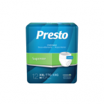 PRESTO sauskelnės kelnaitės SUPREME, XXL dydis, 12 vnt.