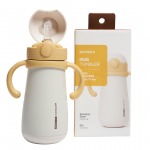 Mother-K HUG Termo gertuvė su &scaron;iaudeliu, Mustard, 350 ml.