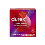 DUREX FEEL THIN EXTRA LUBRICATED, prezervatyvai, 3 vnt.