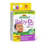 JAMIESON BABY-D, vitaminas D3, 400 TV (10 mcg), la&scaron;ai kūdikiams, 11,4 ml