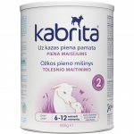 KABRITA&reg; 2 (nuo 6-12 mėn) Tolesnio maitinimo adaptuotas ožkos pieno mi&scaron;inys, padedantis palaikyti normalią vi&scaron;kinimo sistemos funkciją. 800g.