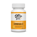 ULTRAVIT Premium Omega 3, 60 mink&scaron;tųjų kapsulių