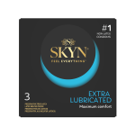 LIFESTYLES SKYN EXTRA LUBE, prezervatyvai, 3 vnt.