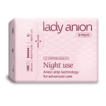LADY ANION, naktiniai paketai su anijonų juostele, 290 mm, 8 vnt.