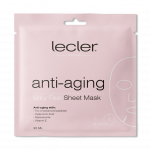 LECLER ANTI-AGING, lak&scaron;tinė veido kaukė su peptidais, 1 vnt.