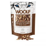 WOOLF Triangle of Rabbit and Cod skanėstai &scaron;unims su triu&scaron;iena 100g