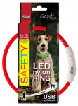 &Scaron;viečiantis antkaklis &scaron;unims LED, reguliuojamas, 45cm (raudonas)