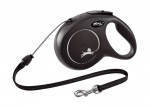 Flexi New Classic XS Cord automatinis virvinis pavadėlis, &scaron;unims iki 8 kg, 3m (įv.spalvų) - Produkto Spalva Juoda