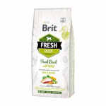 Brit Fresh Duck with Millet Active Run&Work sausas maistas suaugusiems &scaron;unims su antiena - Produkto Svoris 12kg