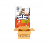 CLUB 4 PAWS Rabbit - konservai katėms su triu&scaron;iena, drebučiuose 100g x 24vnt.