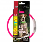 &Scaron;viečiantis Antkaklis &Scaron;unims LED, Reguliuojamas, 45cm/65cm (rožinis) - Produkto Ilgis 65cm
