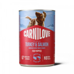 CARNILOVE Pat&eacute; Made with Turkey & Salmon for Puppies konservai &scaron;uniukams 400g