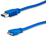 e+p CC 334. Kabell&auml;nge: 1,5 m, Anschluss 1: USB A, Anschluss 2: Micro-USB B, USB-Version: 3.0 (3.1 Gen 1), Steckerverbindergeschlecht: M&auml;nnlich/M&auml;nnlich, Produktfarbe: Blau (CC 334)