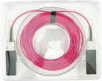 BlueOptics&copy; BO070703W15M Aktives Optisches Kabel, 4 Kanal QSFP56, 200GBASE-SR4, Infiniband, 15 Meter, Multimode G50/125&micro;, OM4, Markenfaser, aqua, rund 3.0mm Tube (BO070703W15M-BO)
