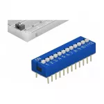 DIP jungiklis PCB DELOCK 66388, mėlynas plastikas, 10 vnt., 31,9&times;9,9&times;5,5 mm