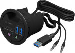 USB 3.0 Tisch-Hub mit 2x Type-C&trade;, 2x Type-A, 1x Audio Ein-/Ausgang (IB-HUB1403B)